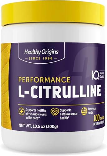 Healthy Origins L-Citrulline Powder 2 000 mg per Serving 10.6 oz (300g) - American-Made USP Grade Amino Acid Supplement - Supports Nitric Oxide Production Circulatory Health & Muscle Metabolism