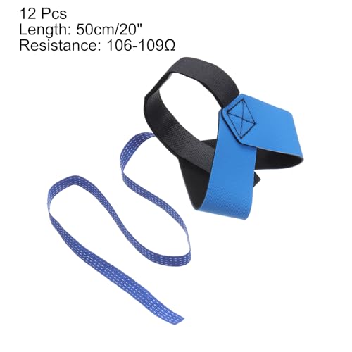 Image of MECCANIXITY 12pcs ESD Anti Static Foot Heel Straps 20 inch Anti Static Wrist Strap Band Adjustable for Grounding Removing Static Blue