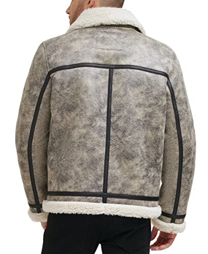 Levi's Men's Faux Shearling Rancher Aviator Jacket, Grey, X-Large2