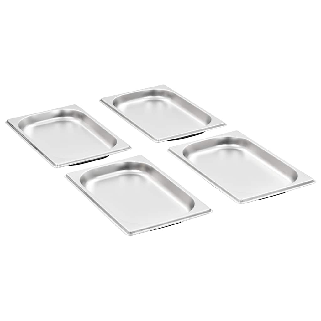 Contenitori per gastronorm, 12 pezzi, GN 1/4, 265 x 162 x 20 mm, in acciaio inox, per cucine professionali e gastronomia