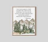Deuteronomy 31:8, Bible Verse Wall Print Christian Poster For Men Scripture Bedroom Decor Watercolor Landscape Rustic Mountain Poster Deuteronomy 31:8, Bible Verse Christian,251