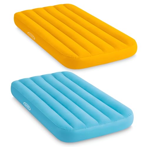 Intex 66803EP Cozy Kidz Inflatable Airbed: Fiber-Tech – Velvety Soft Surface – Carry Bag Included – Color May Vary – 34.5