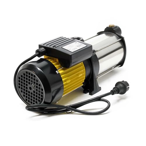 Wiltec Mehrstufige Kreiselpumpe 6600l/h 900W Förderhöhe 55m, Ansaughöhe 9m, 2850U/min,...