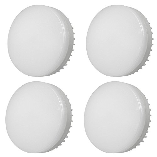 DASKOO Pack de 4 bombillas LED GX53, 12 W = 95 W, aluminio + PC blanco frío, 1200 lm, CA, 85-265 V Cover