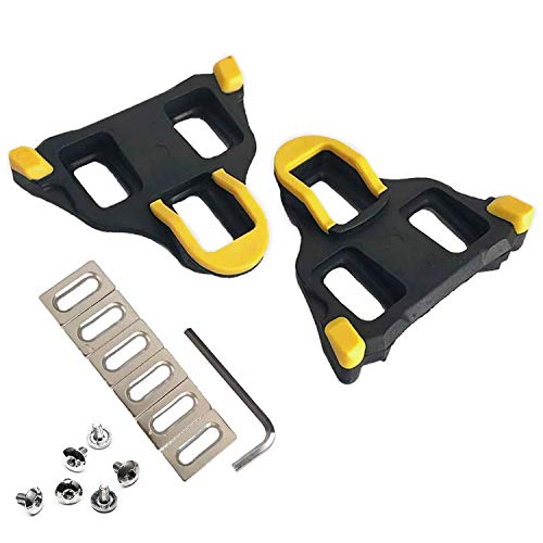 CHIVENIDO SPD SL Cleats 6 Degree, Outdoor Indoor Cycling & Replacement Mountain Bike Bicycle Cleat Set Compatible with Shimano SH-11 SPD-SL Spin Bikes Pedals and Shoes for Men, Women (Yellow)