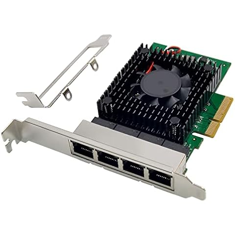 Quad-Port 2.5 GbE Network Adapter PCIe 3.1 with Intel I225-V 2500/1000/100Mbps 4-Port PCI Express Gigabit Ethernet NIC Card RJ45 LAN Controller for Windows 10/11 with Low Profile Bracket Cover