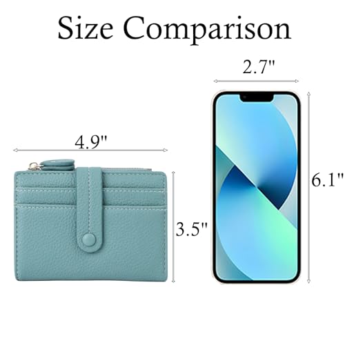 Small Wallet for Women Slim Bifold Credit Card Holder RFID Blocking Double Zipper Coin Pocket Ladies Wallet Purse4