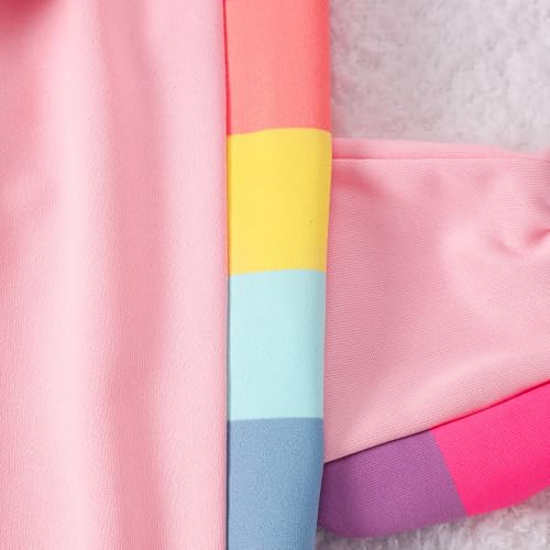Image of Tkria Little Girls 2 Piece Outfits Rainbow Color Sweatsuits Long Sleeve Sweatshirt + Pants Set Winter Sweatpants Clothes Sets