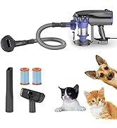 Handheld Vacuum, 17Kpa Powerfu Pet Grooming Vacuum, Corded Hand Held Vacuum with Pet Grooming Bru...