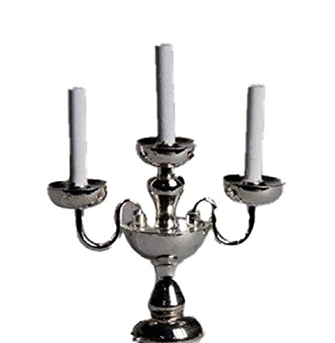 Chandelier argent 3 bras pour maison de poupées Melody Jane 12V