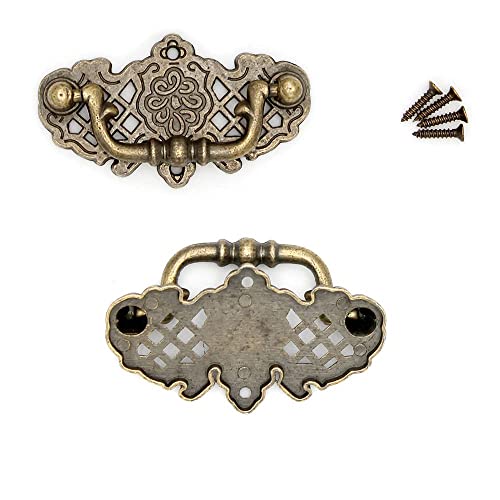 WANLIAN 10-Pack 1.5" Droop Bail Dresser Drawer Pulls Handles Vintage Antique Bronze Cabinet Retro Knobs Handle 67mm (10 - Image 3