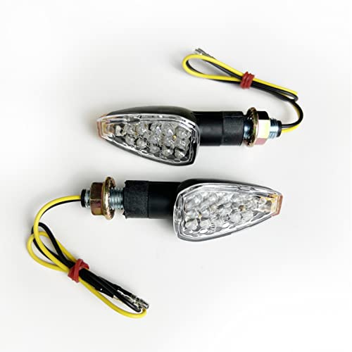 Krator 2pcs Mini Stalk Arrow Motorcycle LED Turn Signals Indicators Blinkers Lights Compatible with Metric Cruisers, Sport Bikes, Choppers, Harley Davidsons, Suzuki, Honda, Kawasaki, Yamaha