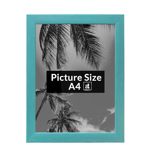 Image of Art Street Hanging Picture Frame for Wall Hanging Photo Frame for Wall Decoration Home Decor Photo Frames for Diwali Decoration Picture Frames A4 Size Teal Blue 20x30 cm