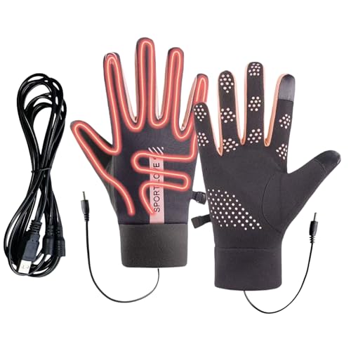 Guantes térmicos para Hombre, Calentador eléctrico Alimentado por USB, 3 Modos Ajustables, para Adultos, para Exteriores, Invierno, Clima frío, equitación, Senderismo, Escalada, conducción