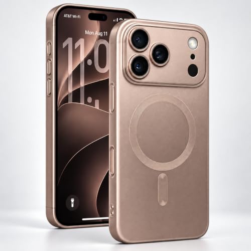 Image of amazon basics Premium Mag-Safe Case for iPhone 17 Pro | Shockproof & Anti-Scratch Cover | Soft Silicone with Wireless Charging | Camera Lens Guard - Rose Gold