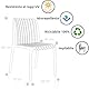 Norbe SED-005-TE_4 Outdoor-Stuhl, Polypropylen, terrakotta, 4 pz