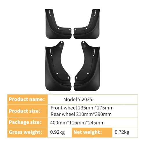 Guardabarros para Tesla Model Y 2025: accesorios de protección contra salpicaduras 3