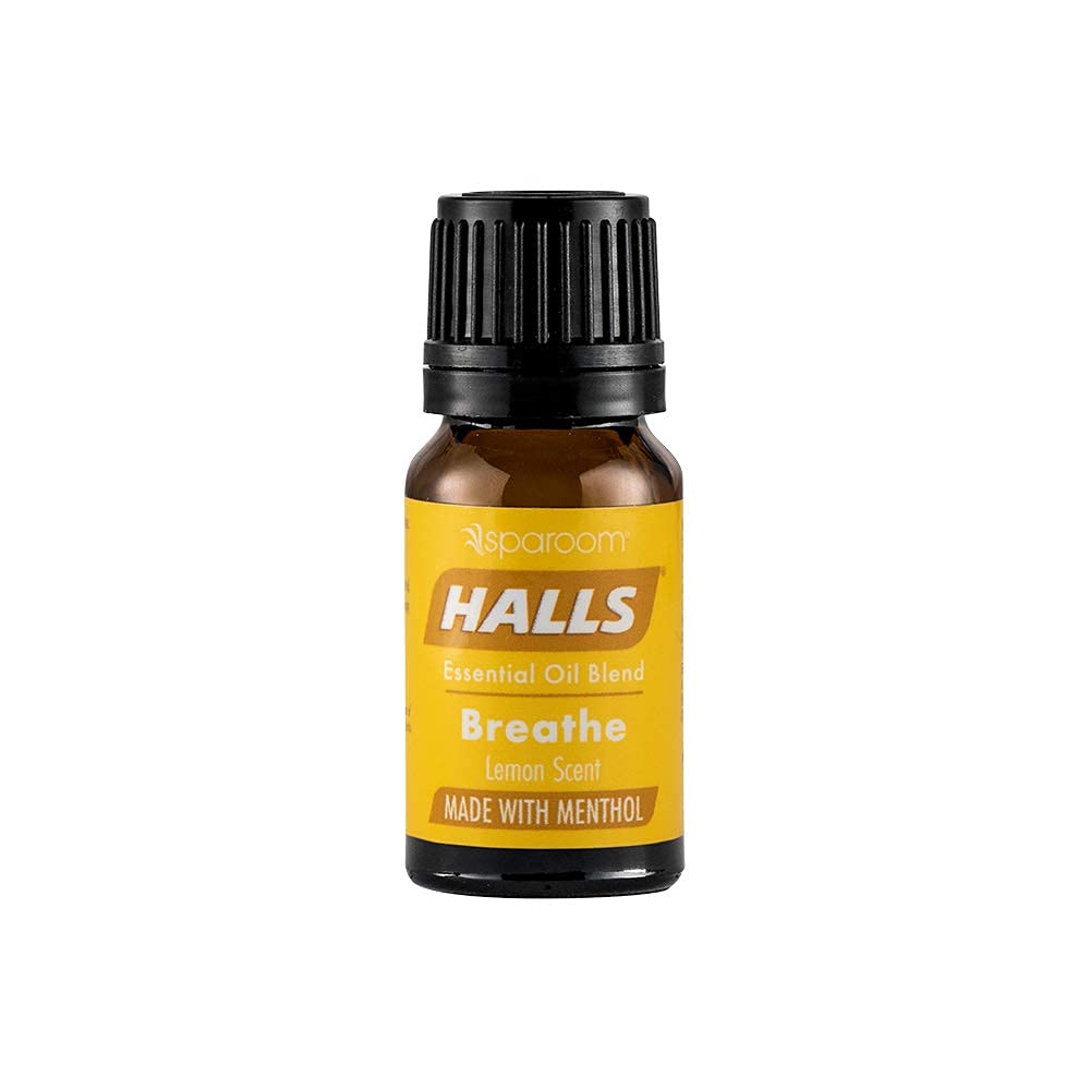 SpaRoomHalls Breathe Menthol with 100% Pure Essential Oils Blend for Diffusers and Aromatherapy, 10 mL, Lemon Scent