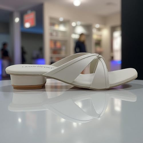 Image of LEGS GO Women's Lavender Flat Sandals with Crystal Strap | Comfortable Slip-On for Casual & Occasional Wear