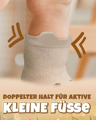 Babysocken Kleinbär Stoppersocken Kinder 6er Set Antirutsch