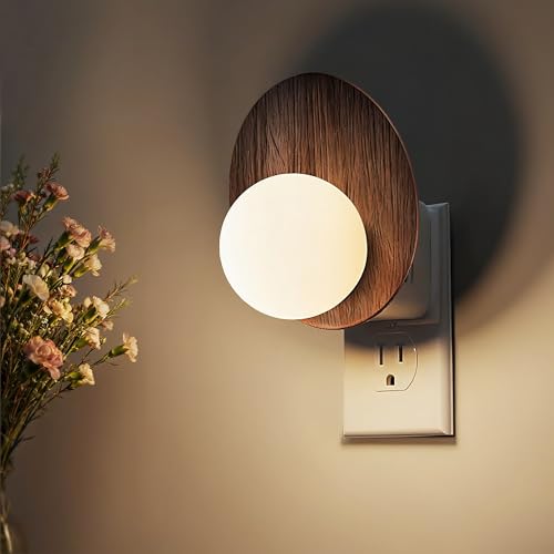 Image of L LOHAS LED Night Light,Night Lights Plug into Wall,Dusk to Dawn Sensor,3000K Soft White,Brightness Adujstable,Modern Nightlight for Bathroom Adults