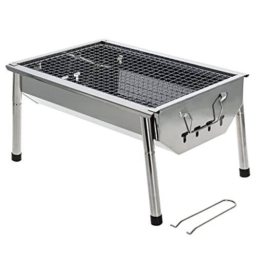 Neature Portable Charcoal Grill for Camping - 8.5in Tall BBQ Grill with Charcoal Fuel for Campsite or Backyard