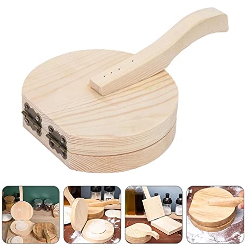 1 St Moeiteloos Druk Dumpling Maker, Houten Dumpling Wrapper Presser, Dumpling Skin Maker, Dumpling Deeg Persen Gadget, Keuken Levering voor Thuis Restaurant Gemakkelijk te gebruiken