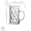 Rink Drink German Beer Stein Glass - 1.3L (2 Pint) Large Dimpled Beer Mug Tankard with Handle for Lager, Ale & Cider - Authentic Oktoberfest Style Glass - Freezer & Dishwasher Safe #2