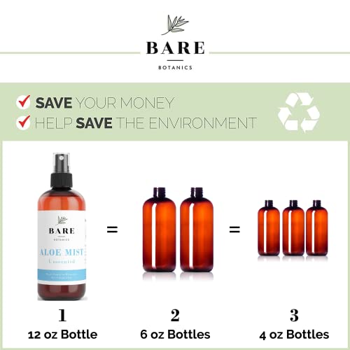 Bare Botanics Cooling Aloe Spray For Skin & Hair - Large 12Oz | Sunburn Spray & Aloe Hair Moisturizer | 99.66% Pure Unscented Aloe Vera Spray Made In Wisconsin #TOP5