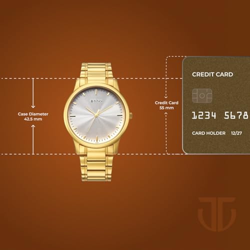 Image of Titan Bandhan Eternal Pair Analog with Silver Dial Yellow Gold Stainless Steel Strap Watch for Couples - 19692969YM01