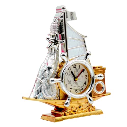 Cabilock Sveglia da Tavolo con di Nave Piccola Ornamenti in Acrilico Orologio da Tavolo con Nave Vuota per Ragazzi E Ragazze