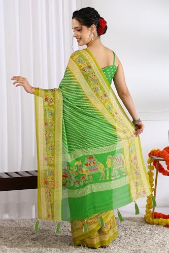 Image of MIRCHI FASHION Saree for Woman | Chiffon Floral Printed Breathable Occasional Sari with Blouse