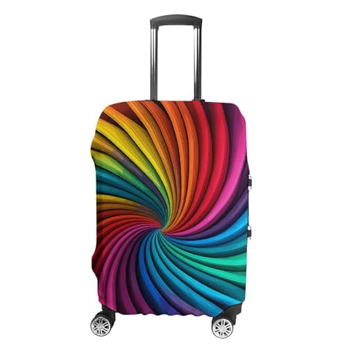 Rainbow Stripe Pattern Luggage Cover, Washable Elastic Suitcase Cover Protector Fit 18-32 Inch Luggage