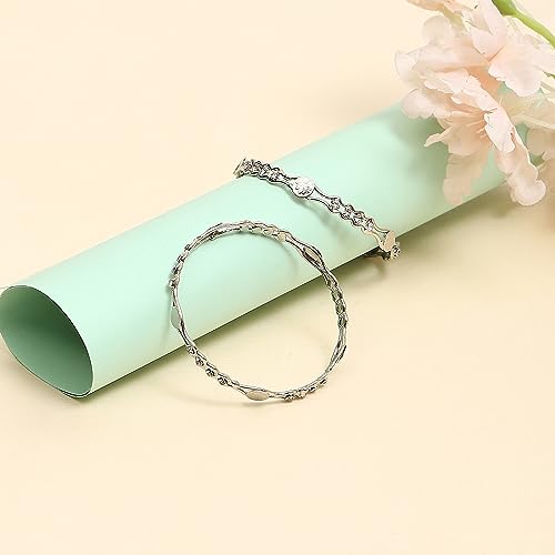 Rose Gold-Plated American Diamond Temple Coin Bangles Set (Silver)