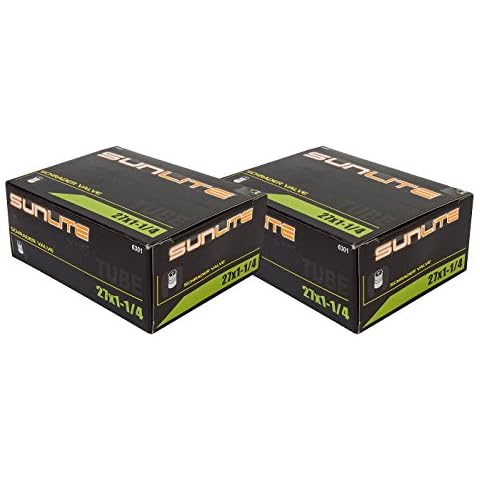Street Fit 360 2 Pack - Tube, 27 x 1-1/4 32mm Schrader Valve, Sunlite Cover