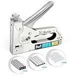 Bamda Staple Gun with 1200 Staples - 3 in 1 Staple Gun Heavy Duty for Wood , Adjustable strength and Durable, Manual Staples for Wall, Cable Tacking, Decoration DIY, Nail Guns for Wood