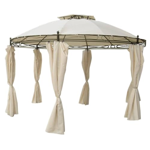 Linder Ersatzdach für Pavillon rund Ø3,5m beige, rot, grau oder Taupe wasserdicht Dach, Farbe:beige