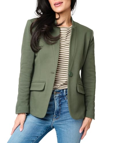 GIBSONLOOK Women Notch Collar Blazer, Open Front Knit Jacket for