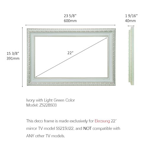 Image of Soulaca 22 inch Smart Mirror TV Waterproof Ivory Frame with webOS & Built-in Voice Control Magic Mirror Display WiFi Bluetooth ATSC Tuner for Bathroom Fireplace & Luxury Wall Decor