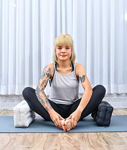 Leewadee Yoga Block Pilates Brick Eco-Friendly Organic and Natural, 14x7x5 inches, Kapok, Ecru