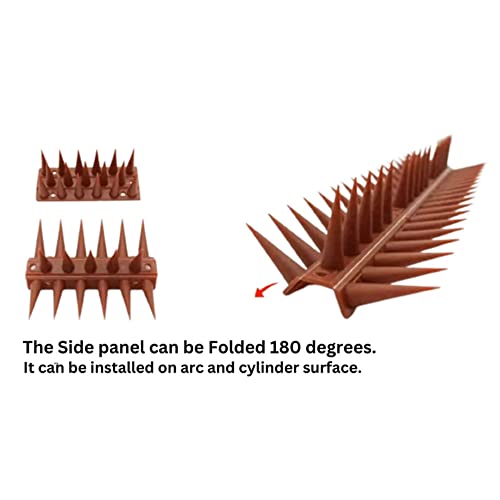Image of Bird Spikes Pack of 40 Pigeon Control Spikes with (Installation Kit),Spikes for AC Balcony Railing Window Home Protection from Pigeon Dog Monkey Crow Kabootar (Brown)
