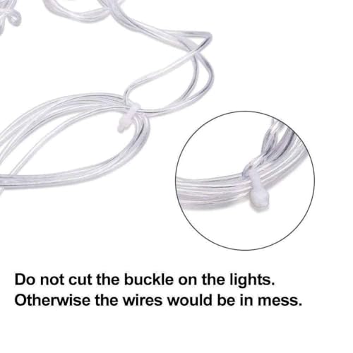 Image of URM Plastic Warm White Swastik Curtain Light, String LED Lights with Pack of 12 Hanging Swastik 8 Flashing Modes for Diwali Decoration, 5 Cm