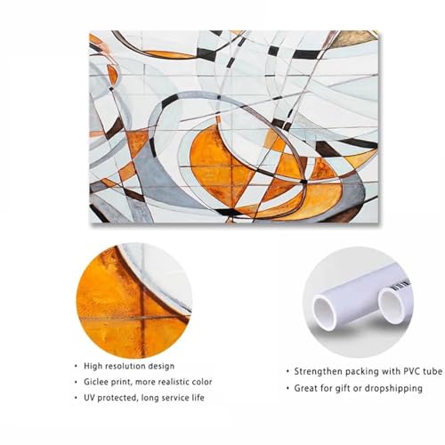 Impression sur toile abstraite orange poster decolation murale salon - 4