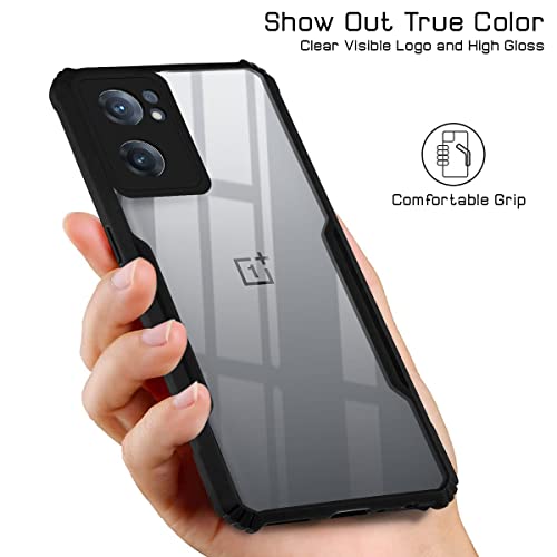 Image of Jkobi Back Cover Case for OnePlus Nord CE 2 5G (Crystal Glass Back | Camera Protection | Shockproof Bumpers | Professional Black)