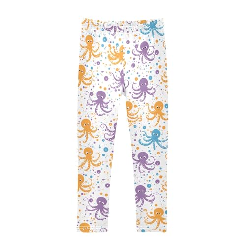 Colorful Octopus Bubble Girls Leggings Soft Stretch Workout Yoga Dance Pants for Kids Casual Tights