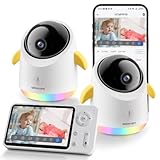 WiFi Baby Monitor Camera for Kids: 4.3' Split Screen with 2 Cameras - Smart Phone App 1080P Remote Live View Video Audio - Gift or Baby Essentials for Expecting Couples New Parents Working Moms