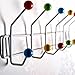 DESIGN DELIGHTS GARDEROBENLEISTE Colour Ball | 50x15,5cm(LxH), Garderobe mit 12 Haken, Hakenleiste mit bunten Kugeln, farbenfrohe Wandgarderobe bunt | Farbe: Weiss-bunt