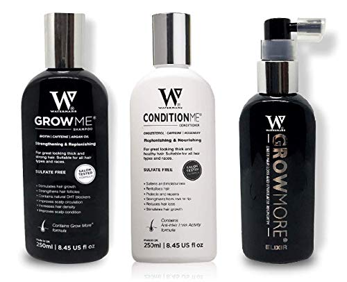Watermans Hair Growth Shampoo, Conditioner and Elixir for Men and Women - Combo Pack