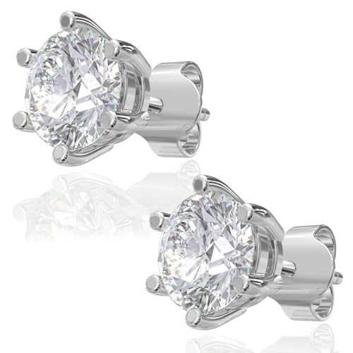Image of 925 Sterling Silver Earrings for Women & Woman | Stud Earrings for Women | Daily Wear Silver Jewellery | Gift for Wife, Girlfriend, Mother, Sister | Rakhi Gift for Sister