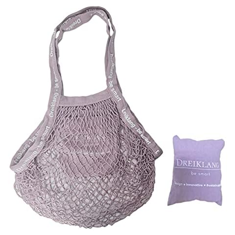Dreiklang - be smart Foldable Shopping Bag Long Handle Shopping Net Bag Reusable Fruit Vegetable with Storage Bag Cover